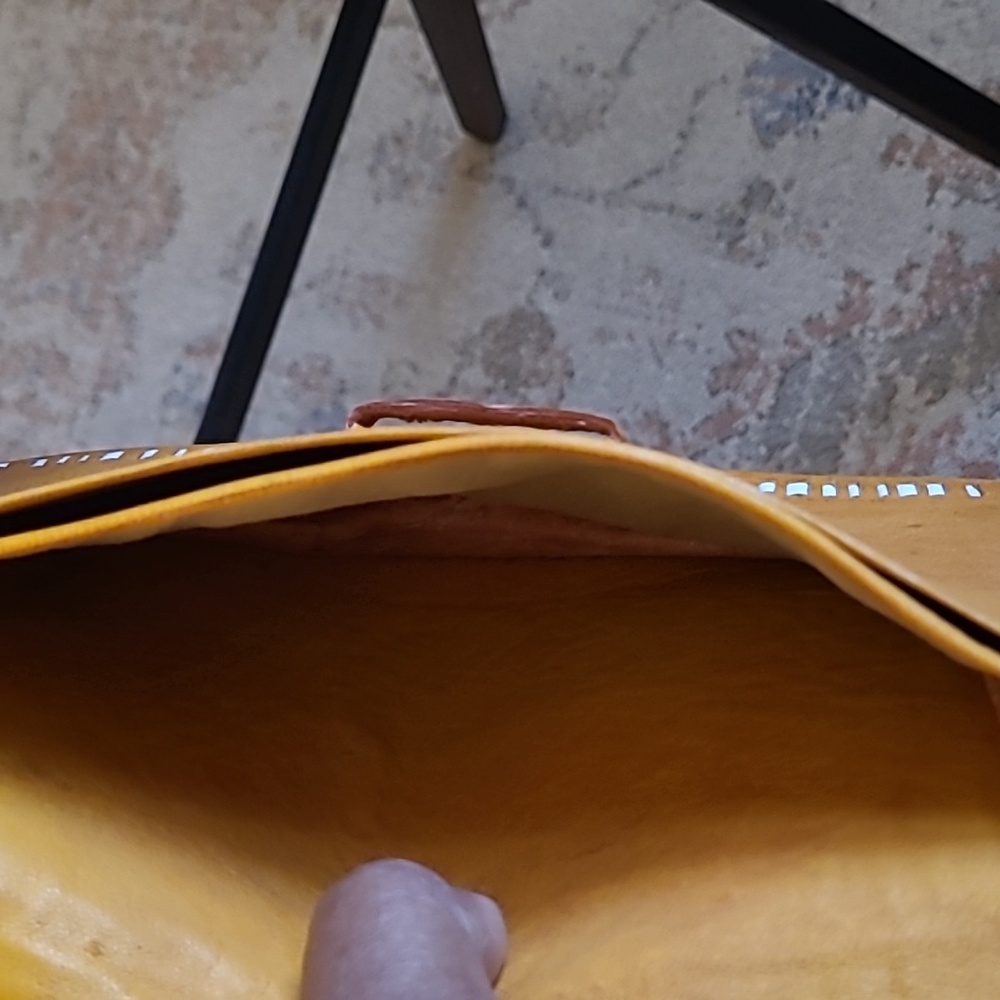 Handmade Leather pouch/ Clutch - Picture 8 of 9